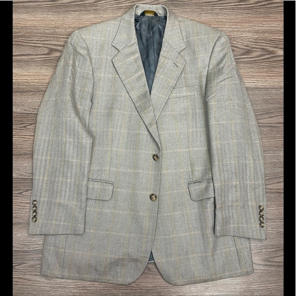 Jos A Bank Signature Gold Grey Herringbone Blazer - Picture 1 of 5